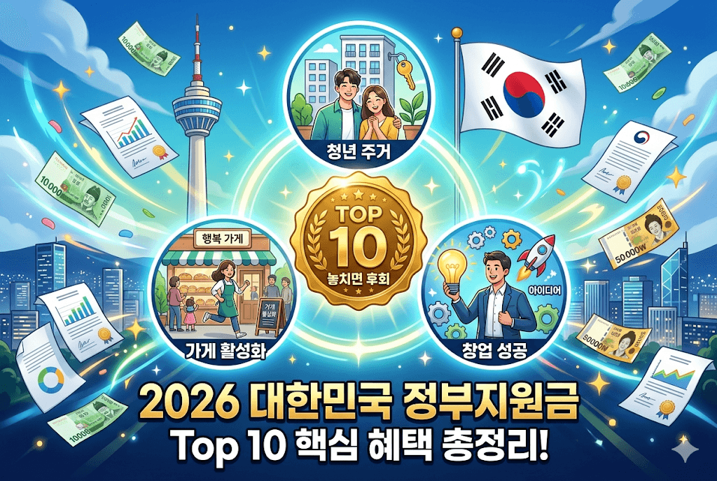 2026년 놓치면 후회하는 정부 지원금 Top 10 | 소상공인·청년·창업자별 최대 혜택·신청방법·대구 맞춤 총정리 (4월 16일 최신)